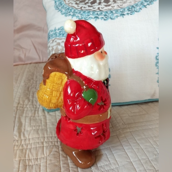 Vintage Hallmark Limited Edition Ceramic Woodsman Santa Tea Light Candle Holder - Picture 9 of 12